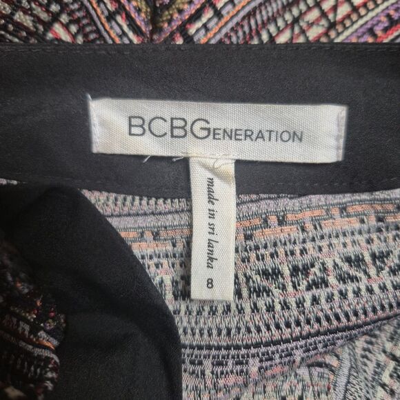 BCBGeneration Women's Cross Front FIT & Flare Dress Multi Color Size 8 - Picture 5 of 6